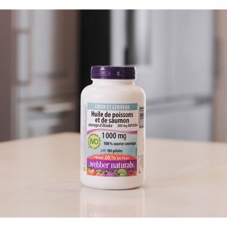 سافت ژل امگا آلاسکا سالامون وحشی Webber naturals Wild Alaskan Salmon & Fish Oil 1000mg وبر نچرالرز (180 عددی)