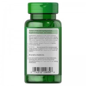 قرص منیزیم Puritan Pride Magnasium 250mg پوریتان پراید (100 عددی)