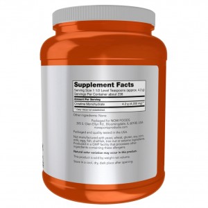 پودر کراتین مونوهیدرات میکرونیزه NOW Creatine Monohydrate Micronized Powder 4200mg (500 گرم)