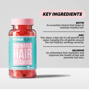 پاستیل رشد مو هیربرست HAIRBURST CHEWABLE (60 عددی)