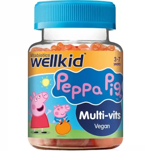 پاستیل گیاهی مولتی ویتامین کودک Wellkid Peppa Pig Multivitamin Veganویتابیوتیکس (30 عددی)