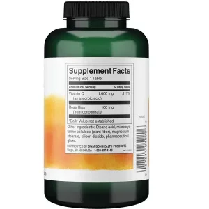کپسول ویتامین Swanson Vitamin C 100mg & Rose Hips سوانسون (100 عددی)