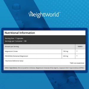 کپسول منیزیم سیترات WeightWorld Magnesium Citrate 444mg (240 عددی)