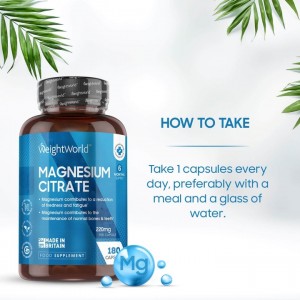 کپسول منیزیم سیترات WeightWorld Magnesium Citrate 444mg (240 عددی)