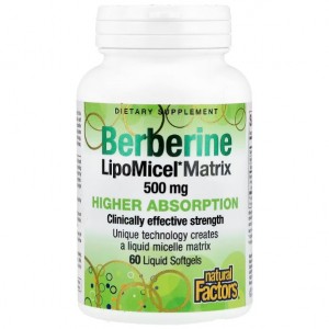 سافت ژل کاهش وزن و قند خون بربرین Natural Factor Berberine 500mg (60 عددی)