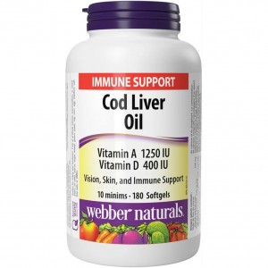 سافت ژل امگا 3 روغن کبد ماهی Webber Naturals Omega-3 Cod Liver Oil (180 عددی)