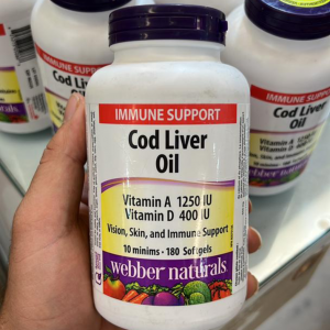 سافت ژل امگا 3 روغن کبد ماهی Webber Naturals Omega-3 Cod Liver Oil (180 عددی)