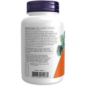 کپسول گیاهی پتاسیم سیترات NOW Potassium Citrate 99mg (180 عددی)
