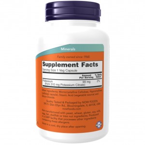 کپسول گیاهی پتاسیم سیترات NOW Potassium Citrate 99mg (180 عددی)