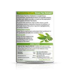 قرص عصاره چای سبز Vitabiotics Green Tea Extract 180mg ویتابیوتیکس (30 عددی)