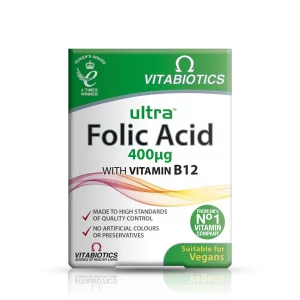 قرص فولیک اسید Vitabiotics Ultra Folic Acid ویتابیوتیکس (60 عددی)