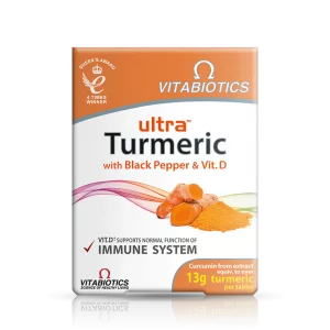 کپسول زردچوبه Vitabiotics Turmeric 210mg & Black Paper & D3 ویتابیوتیکس (60 عددی)