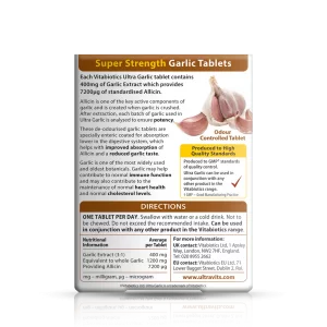 قرص سیر Vitabiotics Ultra Garlic 400mg ویتابیوتیکس (60 عددی)