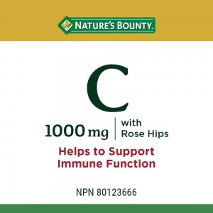 قرص ویتامین C 1000mg همراه با رز هیپس نیچرز بونتی (100 عددی)