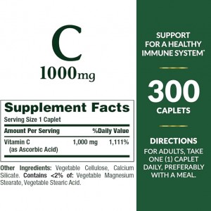 قرص ویتامین Nature’s Bounty Vitamin C 1000mg نیچرز بونتی (300 عددی)
