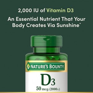قرص ویتامین D3 1000iu نیچرز بونتی (250 عددی)