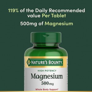 قرص منیزیم اکساید Nature's bounty Magnesium Oxide 500mg نیچرز بونتی (100 عددی)