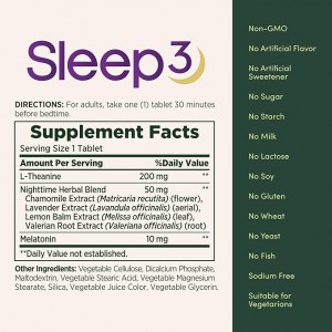 قرص چرخه خواب Nature’s Bounty Sleep3 Melatonin 10mg Maximum Strength نیچرز بونتی (30 عددی)