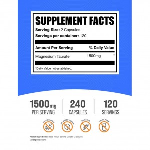 کپسول منیزیم تورات Bulk Supplement Magnesium Taurate 1500mg (240 عددی)