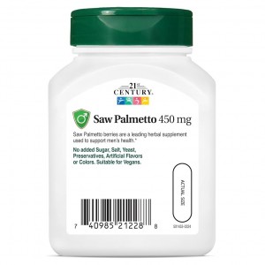 کپسول عصاره ساوپالمتو 21Century Saw Palmetto 450mg قرن 21 (60 عددی)