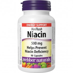 کپسول ویتامین نیاسین Webber Naturals Niacin B3 500mg وبر نچرالز (90 عددی)