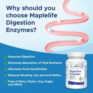 قرص مکمل آنزیم دایجستیو MapleLife Enzymes Digestives (90 عددی)