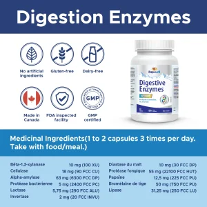 قرص مکمل آنزیم دایجستیو MapleLife Enzymes Digestives (90 عددی)