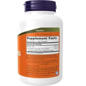 کپسول بهبود عملکرد گوارش بتائین NOW Betaine HCL (120 عددی)