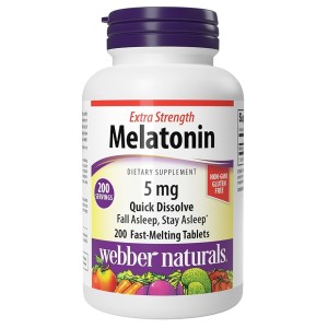 قرص ملاتونین Webber Naturals Extra Strength Melatonin 5mg وبر نچرالز (60 عددی)