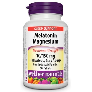 قرص ملاتونین Webber Naturals Melatonin Magnesium 10/150mg وبر نچرالز (60 عددی)