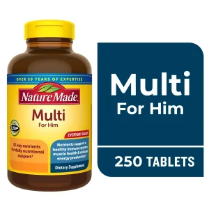 قرص مولتی ویتامین آقایان Nature Made MultiVitamin For Him نیچرمید (250 عددی)