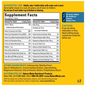 قرص مولتی ویتامین آقایان Nature Made MultiVitamin For Him نیچرمید (250 عددی)