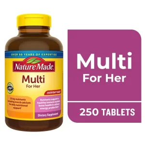 قرص مولتی ویتامین بانوان Nature Made Multivitamin For Her نیچرمید (250 عددی)