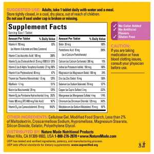 قرص مولتی ویتامین بانوان بالای 50 سال Nature Made Multivitamin For Her نیچرمید (250 عددی)