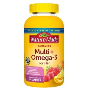 پاستیل مولتی ویتامین + امگا Nature Made Multivitamin + Omega For Her نیچرمید (180 عددی)