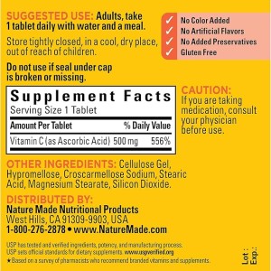 قرص ویتامین NatureMade Vitamin C 500mg نیچرمید (100 عددی)