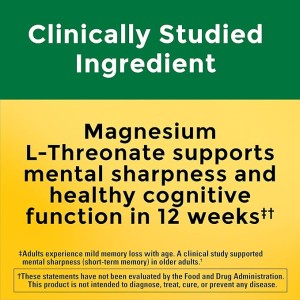 قرص منیزیم ال-ترئونات NatureMade Magnesium L-Threonate + D3 + C نیچرمید (75 عددی)