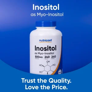 کپسول سلامت بدن اینوزیتول نیوتریکاست Nutricost Inositol 500mg (240 عددی)