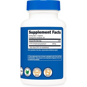 کپسول خلق و خوی سالم نیوتریکاست Nutricost 5-HTP 200mg (60 عددی)