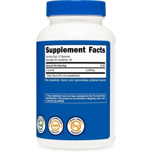 کپسول تقویت عضلات ال-لوسین نیوتریکاست Nutricost L-Leucine 500mg (120 عددی)