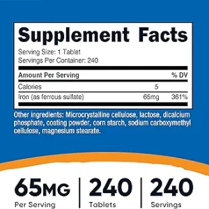 قرص آهن نیوتریکاست Nutricost Iron 36mg (240 عددی)