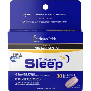 قرص چرخه خواب Puritan Pride Sleep Tri-layer 10mg پوریتان پراید (30 عددی)