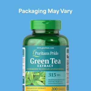 کپسول عصاره چای سبز Puritan Pride Green Tea 315mg پوریتان پراید (200 عددی)