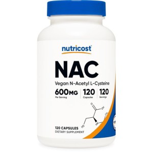 کپسول استیل سیستین نوتریکاست Nutricost NAC N-Acetyl-L-Cysteine 600mg (120 عددی)