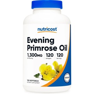 سافت ژل روغن گل مغربی نوتریکاست Nutricost Evening Primrose Oil 1300mg (120 عددی)