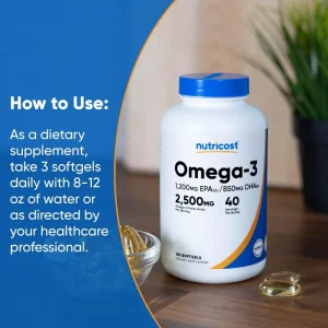 سافت ژل امگا 3 نیوتریکاست Nutricost Omega 3 (120 عددی)