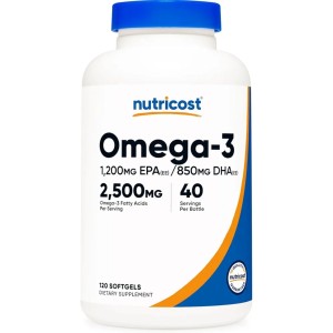 سافت ژل امگا 3 نوتریکاست Nutricost Omega 3 (120 عددی)