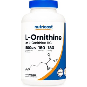 کپسول افزایش انرژی نوتریکاست Nutricost L-Ornithine 500mg (180 عددی)