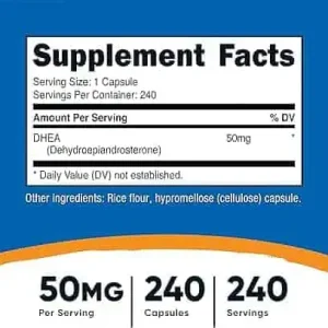 کپسول دهیدروپیاندروسترون نوتریکاست Nutricost DHEA 50mg (240 عددی)