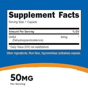 کپسول دهیدروپیاندروسترون نوتریکاست Nutricost DHEA 50mg (120 عددی)